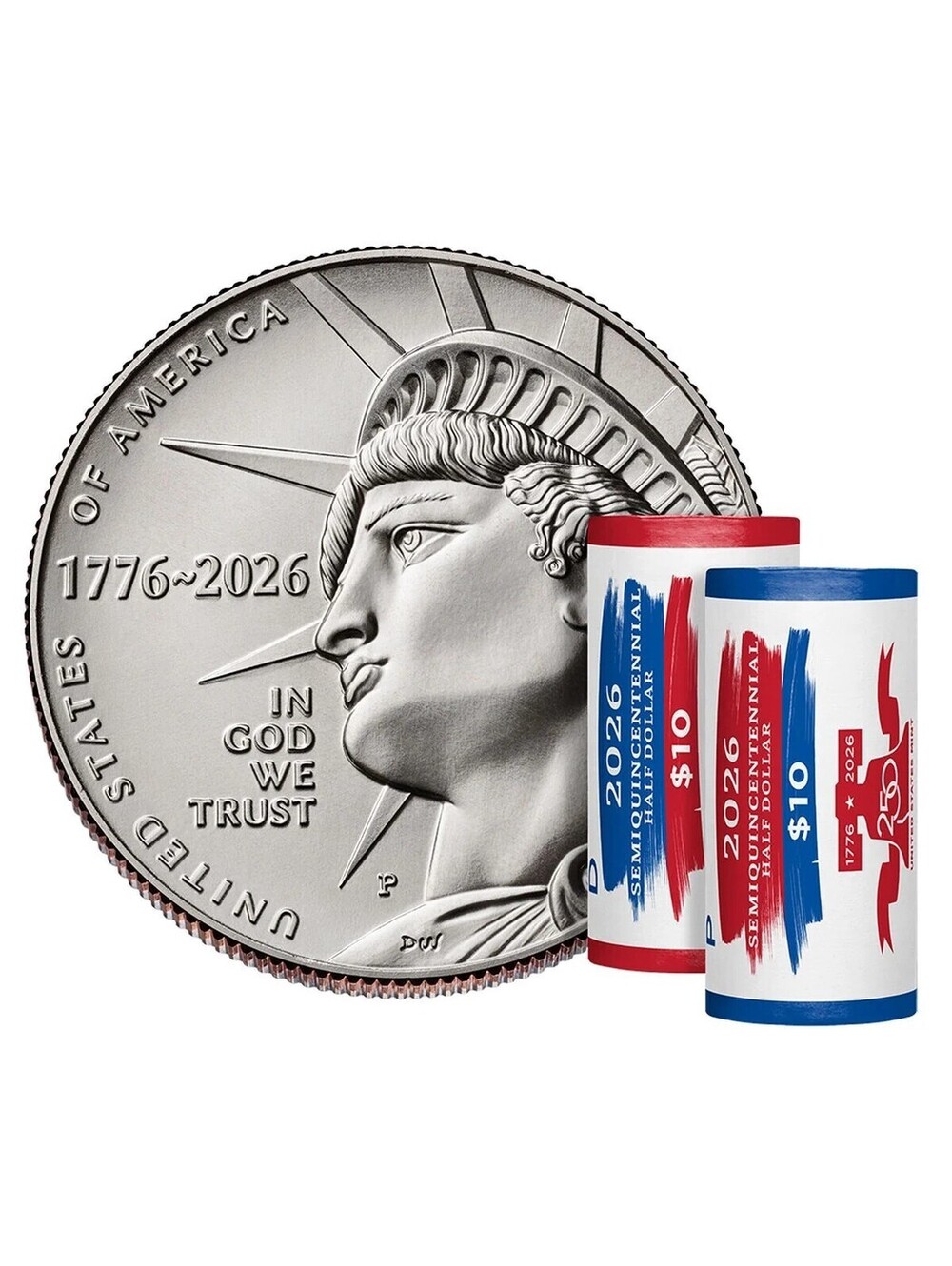 2026 P&D Semiquincentennial Enduring Liberty Half Dollar 2 Roll Mint Set IN HAND